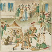 Court Amusements with Two Monkeys, c. 1515. Creator: Unknown
