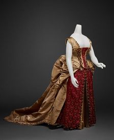 Court Gown (Gown, Two Extra Sleeves), about 1883. Creators: Marshall Field & Company, Unknown