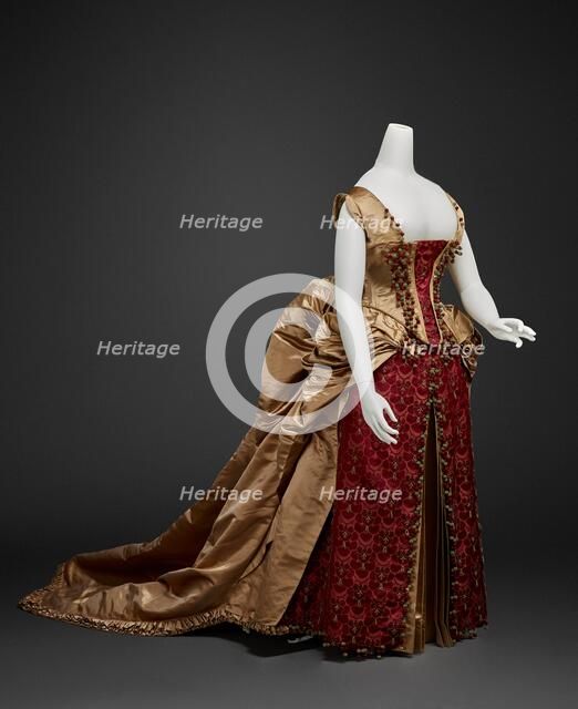 Court Gown (Gown, Two Extra Sleeves), about 1883. Creators: Marshall Field & Company, Unknown.