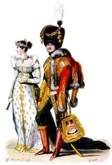Court dress at the time of the French First Empire, 1807