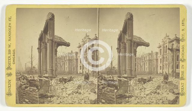 Court House, seen through ruins of Fifth National Bank, 1871. Creator: Lovejoy & Foster.