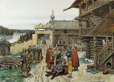 Court of a Feudal Russian Prince, 1908. Creator: Vasnetsov, Appolinari Mikhaylovich (1856-1933)