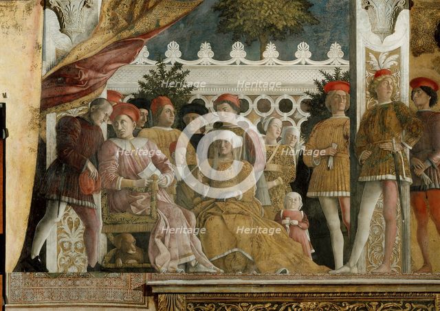 Court of Gonzaga (Fresco in the Camera degli Sposi in the Palazzo Ducale in Mantua), 1474. Artist: Mantegna, Andrea (1431-1506)