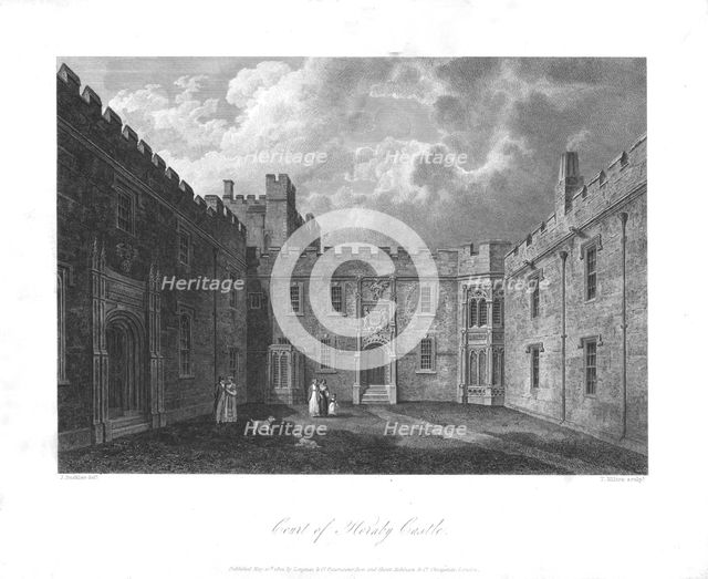 'Court of Hornby Castle', c1820. Creator: Thomas Milton.