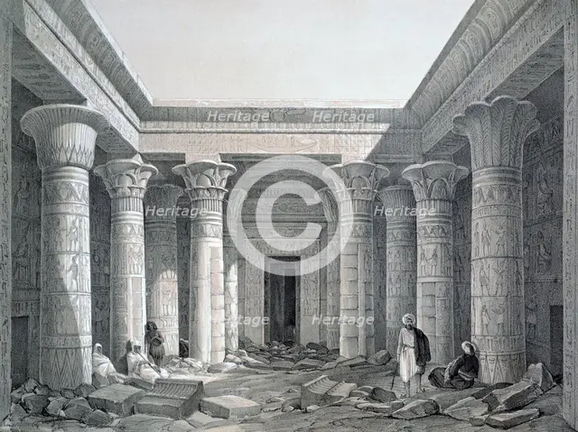 'Court of the Great Temple, Philae', Egypt, 1843. Artist: George Moore