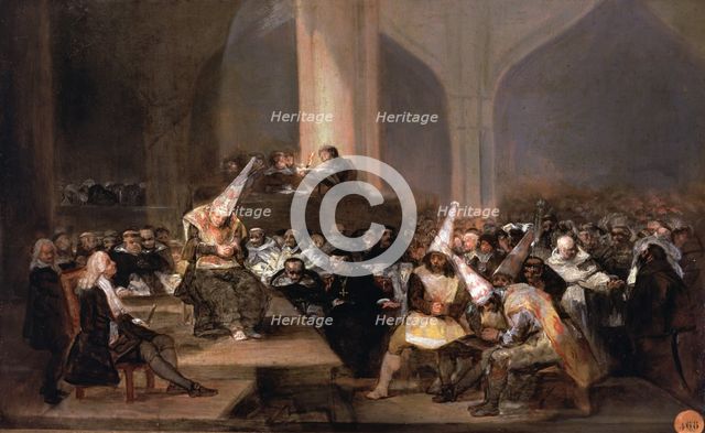  'Court of the Inquisition', 1812-1819, oil by Francisco de Goya.