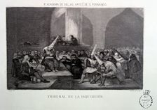 Court of the Inquisition engraving from the Calcografía Nacional made from a painting by Fran…