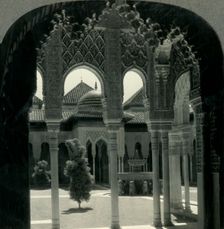 Court of the Lions, Alhambra Palace, Granada, Spain c1930s. Creator: Unknown