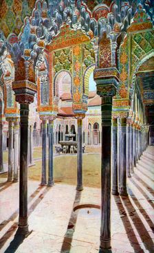 Court of the Lions, the Alhambra, Granada, Andalusia, Spain, c1924