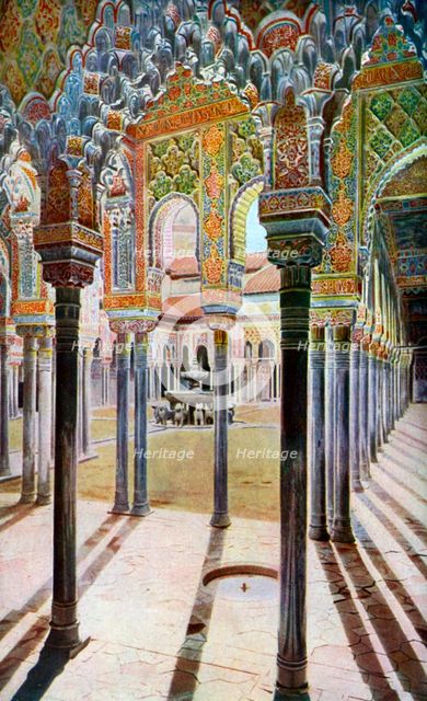 Court of the Lions, the Alhambra, Granada, Andalusia, Spain, c1924. Artist: Unknown