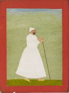 Court official wearing a white jama, c1740