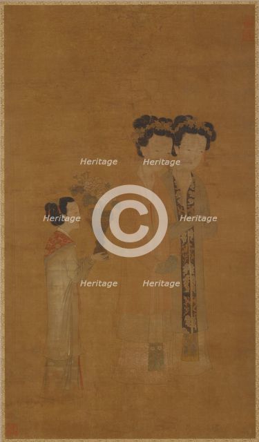 Court ladies and attendant, Ming dynasty, 16th century. Creator: School of Tang Yin.
