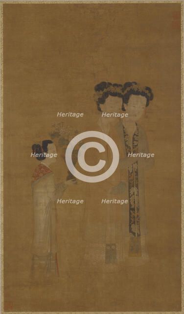 Court ladies and attendant, Ming dynasty, 16th century. Creator: School of Tang Yin.