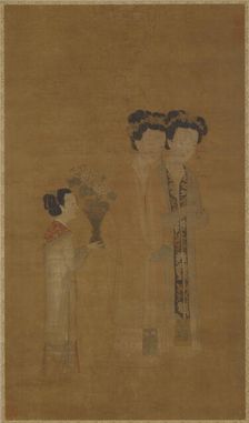 Court ladies and attendant, Ming dynasty, 16th century. Creator: School of Tang Yin