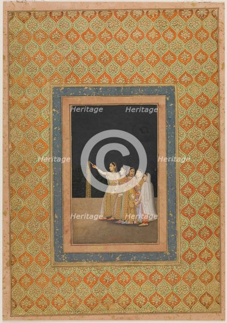 Court Ladies Playing with Fireworks, ca. 1740. Creator: Muhammad Afzal.