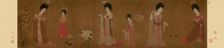 Court Ladies Wearing Flowered Headdresses, 8th century