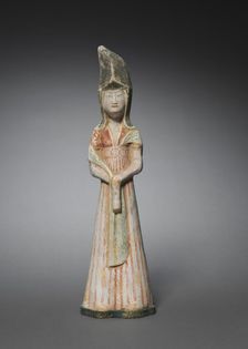 Court Lady with Tall Headdress: Tomb Figurine, c. 700-750. Creator: Unknown