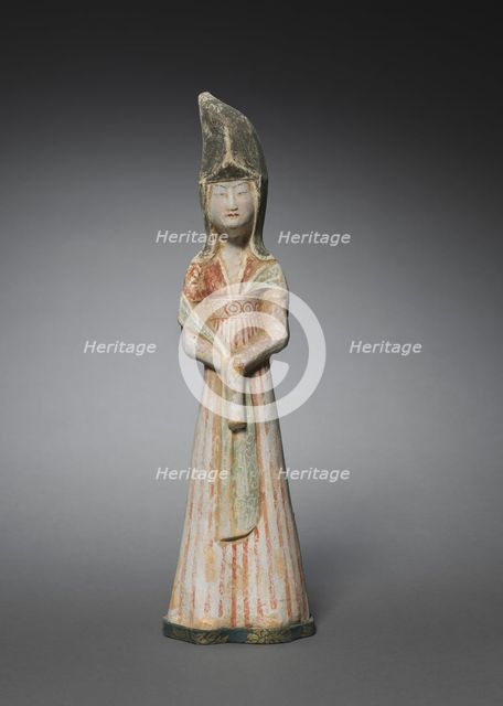 Court Lady with Tall Headdress: Tomb Figurine, c. 700-750. Creator: Unknown.