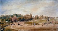 Court Lane and Lordship Lane, Dulwich, London, 1860. Artist: JC Mandy