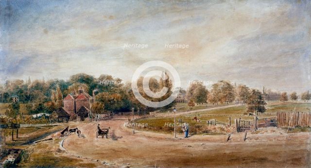 Court Lane and Lordship Lane, Dulwich, London, 1860.     Artist: JC Mandy