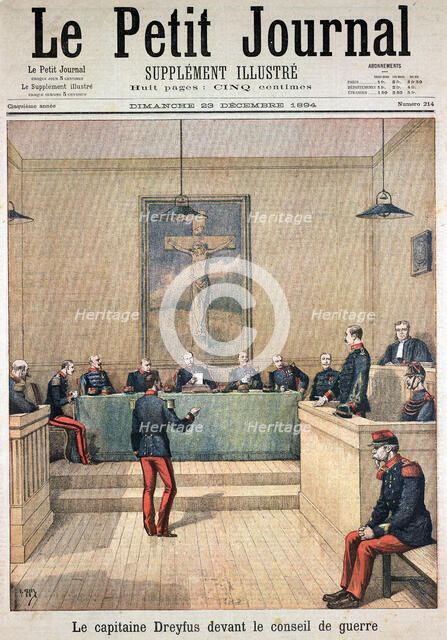 Court martial of Albert Dreyfus, 1894. Artist: Unknown