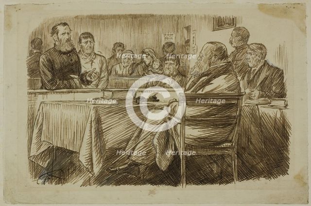 Court Scene, 1870/91. Creator: Charles Samuel Keene.