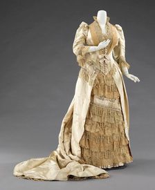 Court presentation dress, French, ca. 1885. Creators: House of Worth, Charles Frederick Worth