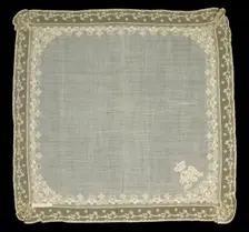 Court presentation handkerchief, Belgian, 1840-60. Creator: Unknown
