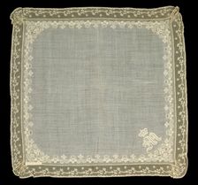 Court presentation handkerchief, Belgian, 1840-60. Creator: Unknown