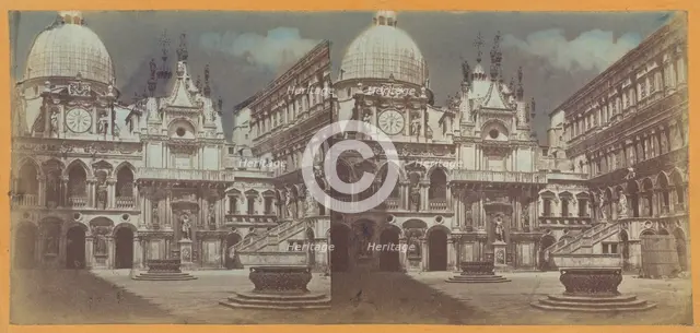 Court Yard of Palace, Venice, about 1865. Creator: Unknown.
