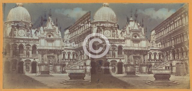 Court Yard of Palace, Venice, about 1865. Creator: Unknown.