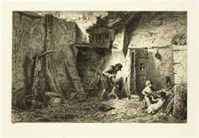Courtyard, 1845. Creator: Charles Emile Jacque