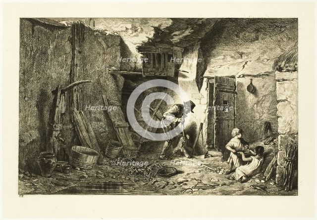 Courtyard, 1845. Creator: Charles Emile Jacque.