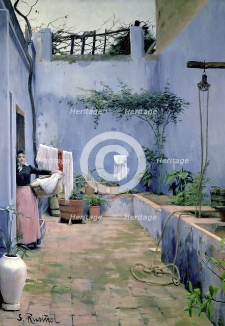  'Courtyard', 1891, work by Santiago Rusiñol.