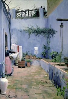 Courtyard 1891, work by Santiago Rusiñol