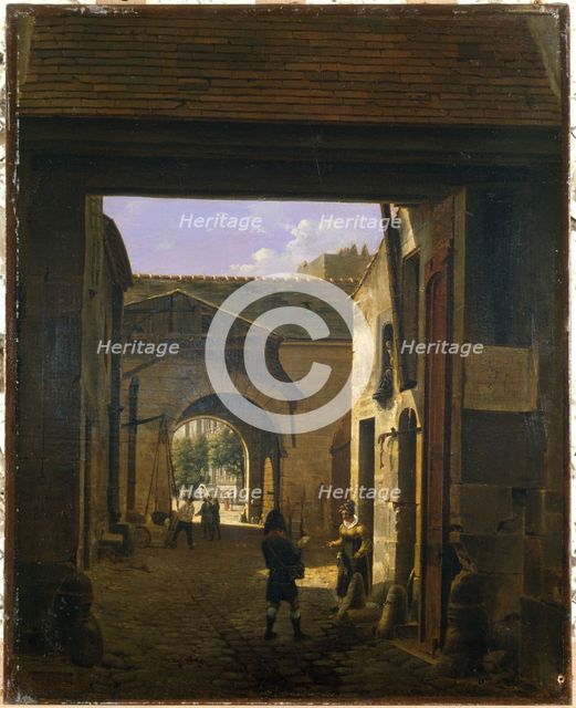Courtyard of a coaching house, rue Saint-Denis, known as court Sainte-Catherine, 1815. Creator: Etienne Bouhot.