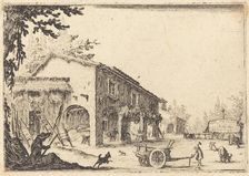Courtyard of a Farm, c. 1617. Creator: Jacques Callot