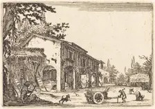 Courtyard of a Farm, c. 1622. Creator: Jacques Callot
