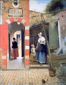 Courtyard of a house in Delft 1658. Artist: Pieter de Hooch