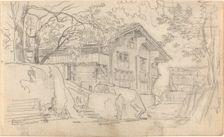 Courtyard of a Swiss Country House. Creator: Friedrich Salathe