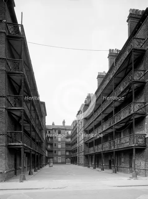Courtyard of Beaconsfield Buildings, Islington, London, 1969. Artist: Gordon Barnes