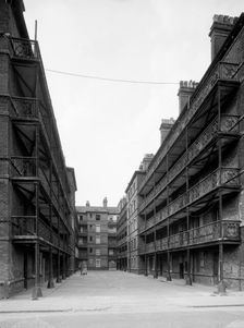 Courtyard of Beaconsfield Buildings, Islington, London, 1969. Artist: Gordon Barnes