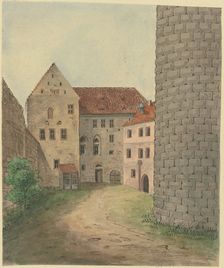 Courtyard of Colmberg Castle, 19th century. Creator: Karl Ballenberger