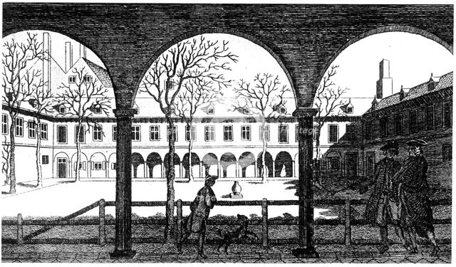 Courtyard of Gresham College, London, 18th century. Creator: Unknown.