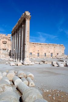 Courtyard of the Temple of Bel, Palmyra, Syria. Creator: Vivienne Sharp