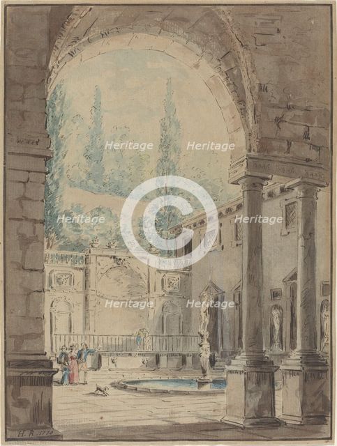 Courtyard of the Villa Pliniana. Creator: Hubert Robert.