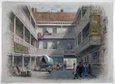 Courtyard of the White Hart Inn, Borough High Street, Southwark, London, c1860. Artist: Charles Wilkinson