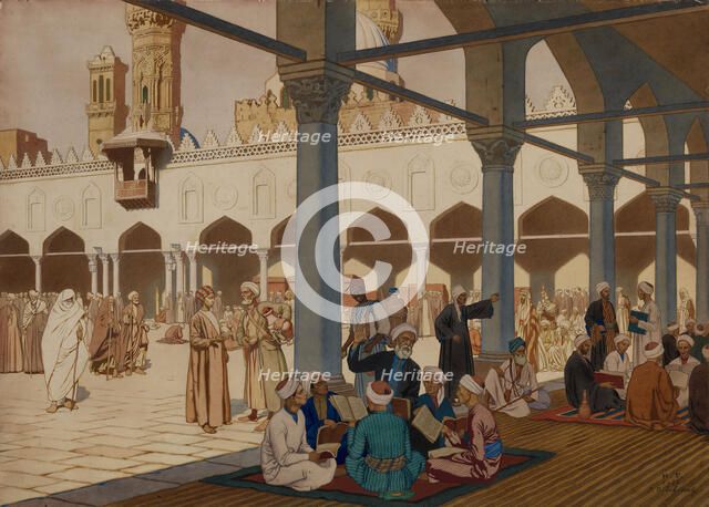 Courtyard of the Al-Azhar Mosque and University, Cairo, 1928. Artist: Bilibin, Ivan Yakovlevich (1876-1942)