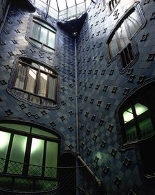 Courtyard of the Batllo House, built between 1904 and 1907 by Antoni Gaudí i Cornet