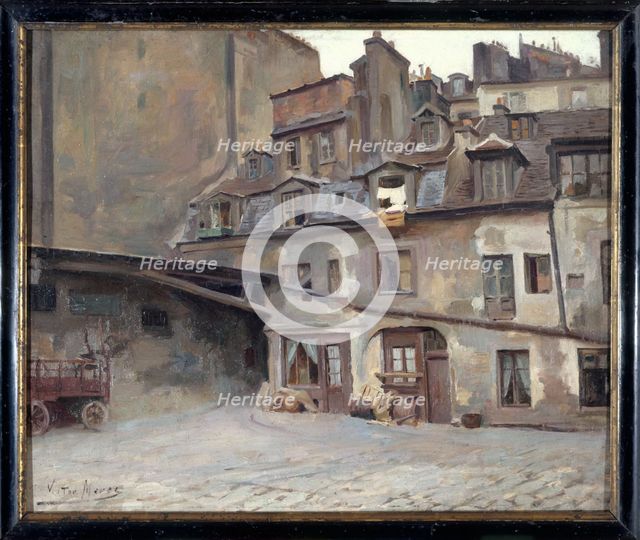 Courtyard of the Cheval-Blanc inn, rue Mazet, 1898. Creator: Victor Marec.